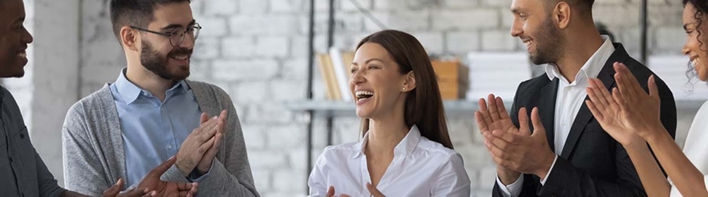 colleagues celebrating