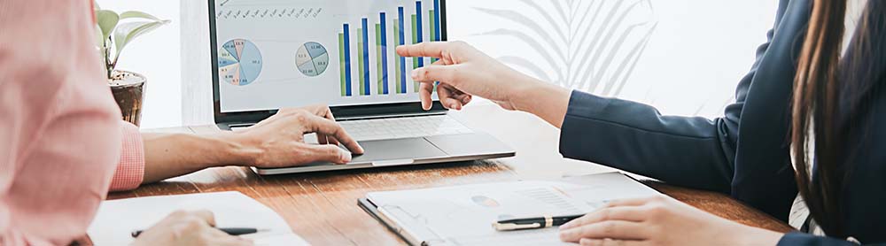 Consultants reviewing data