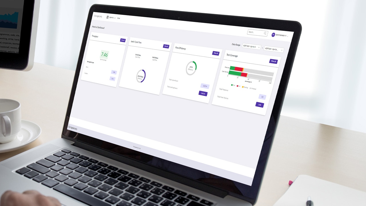 AgileUnity Solution shown on laptop