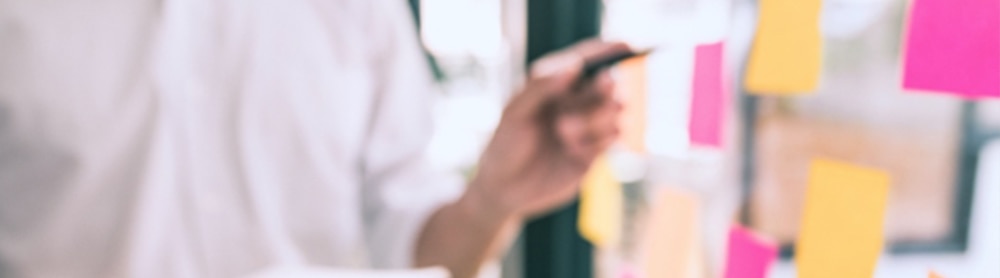 Roadmap exercise on whiteboard in office