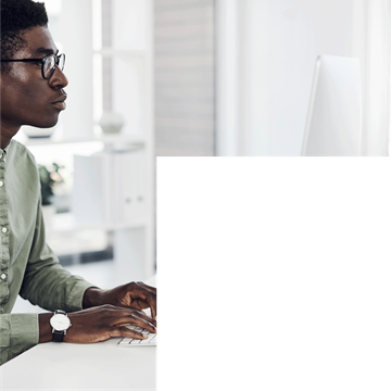 Engineer working on a desktop