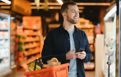 Person in grocery store