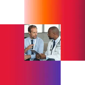 Two medical professionals having a discussion