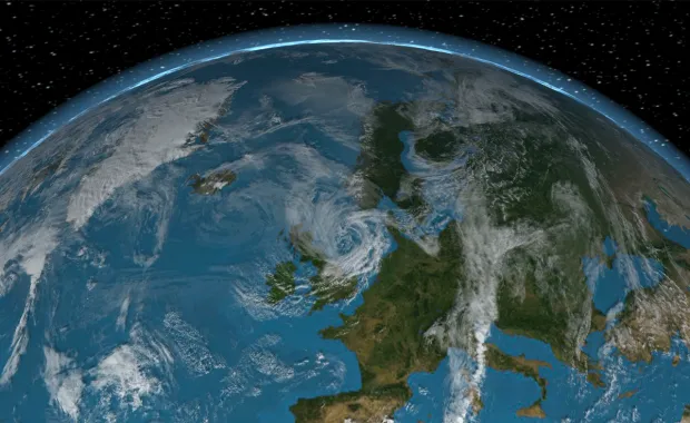 view of planet from satellite