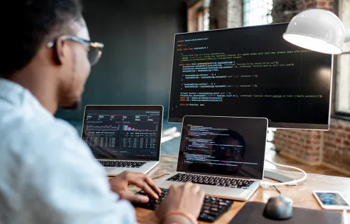 programmer writing code